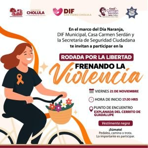 “Frenando la violencia”: actividades por la igualdad y el respeto en San Pedro Cholula