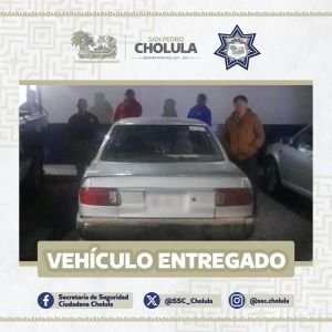 Operativos permanentes de la SSC Cholula permiten recuperar vehículo con reporte de robo
