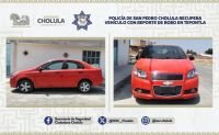 Policía de San Pedro Cholula recupera vehículo con reporte de robo en Tepontla