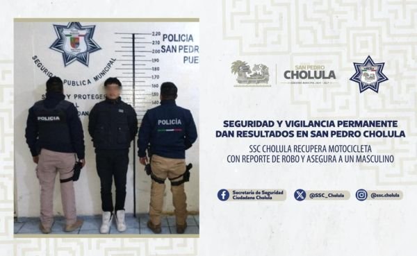 Seguridad y vigilancia permanente dan resultados en San Pedro Cholula