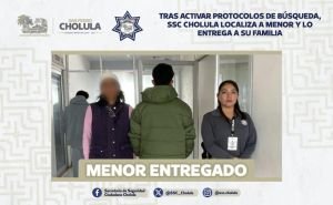 Tras activar protocolos de búsqueda, SSC Cholula localiza a menor y lo entrega a su familia