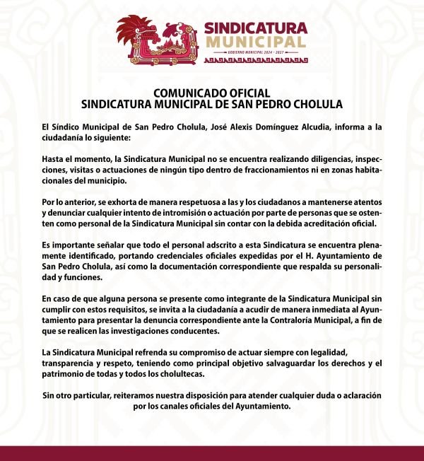 COMUNICADO OFICIAL